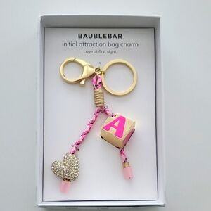 BaubleBar Initial A Attraction Bag Charm NIB